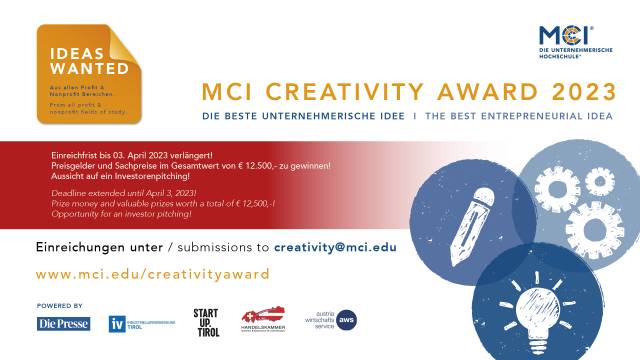 MCI Creativity Award 2023 | Submissions until April 3, 2023!