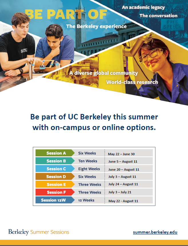 UC Berkeley Summer Sessions Summer in California! MCI Management