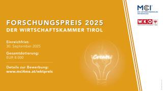 Forschungspreis der Wirtschaftskammer Tirol 2025