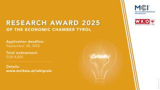 Research Award of the Economic Chamber Tyrol 2025