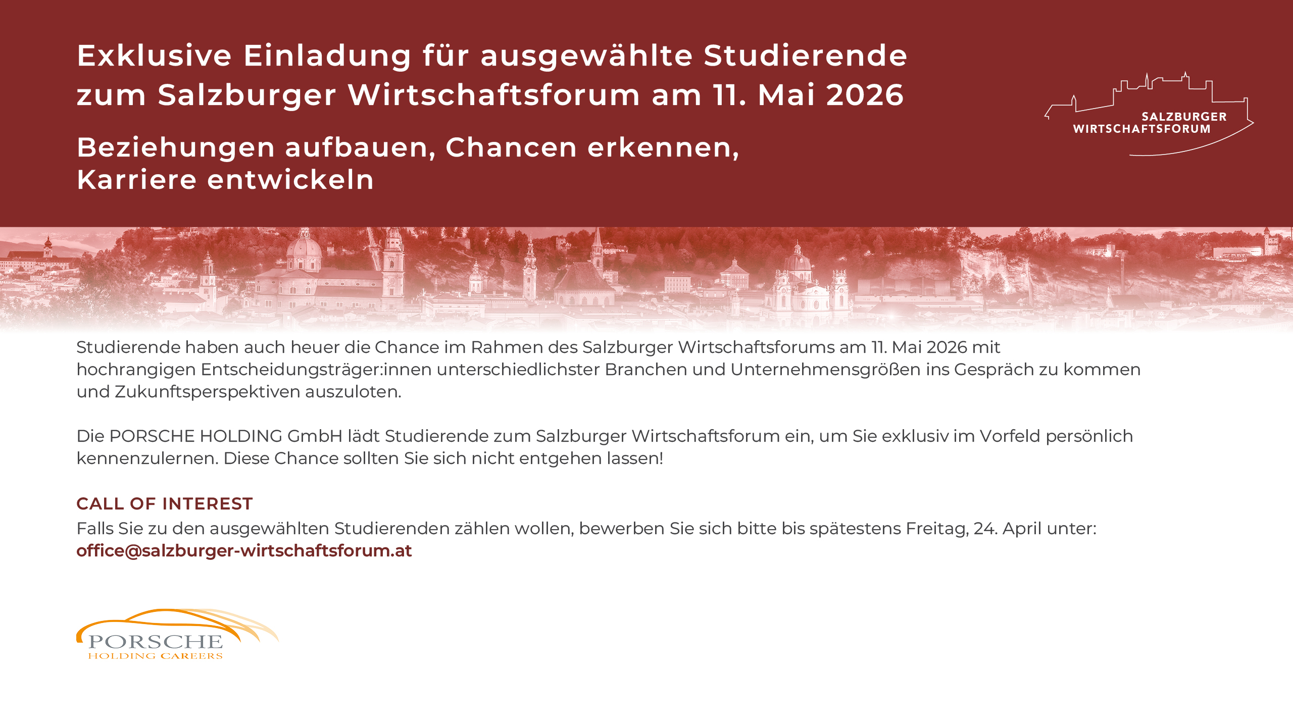 Exklusive Einladung: Salzburger Wirtschaftsforum 