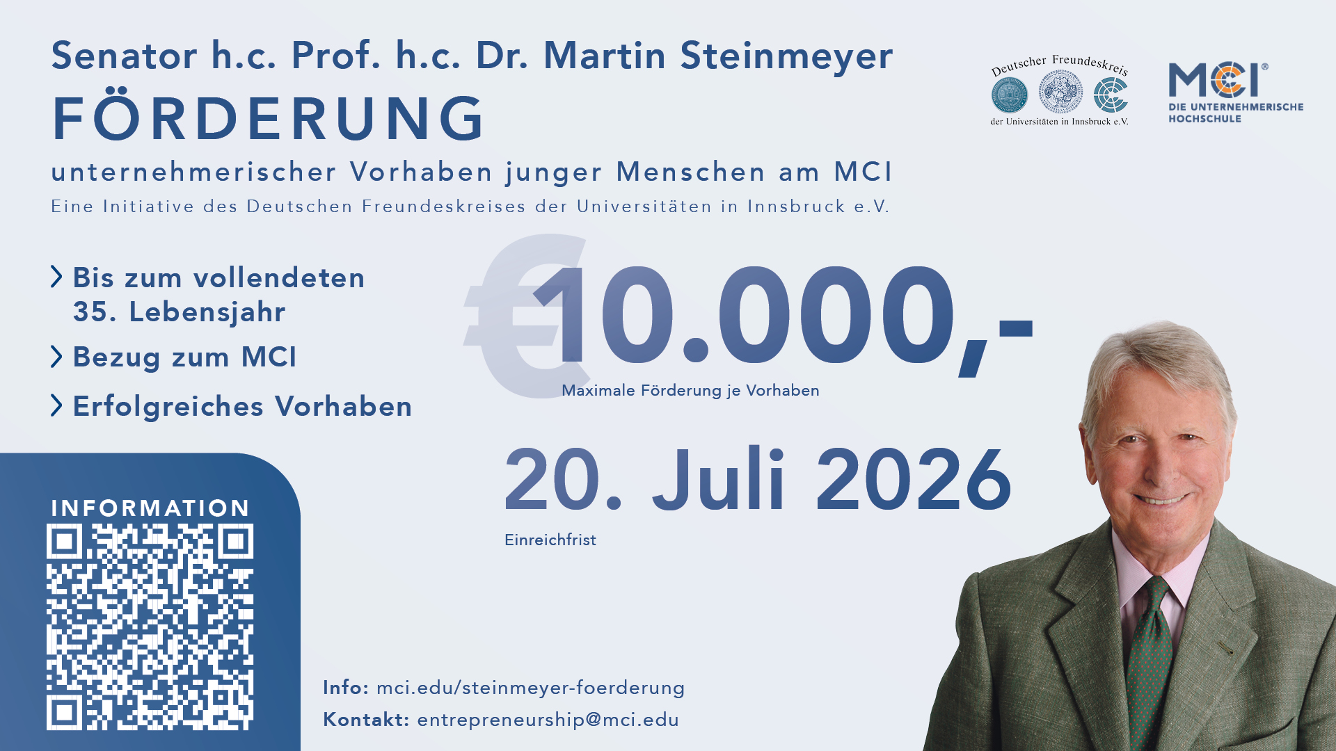 Senator H.C. Dr. Martin Steinmeyer Förderung