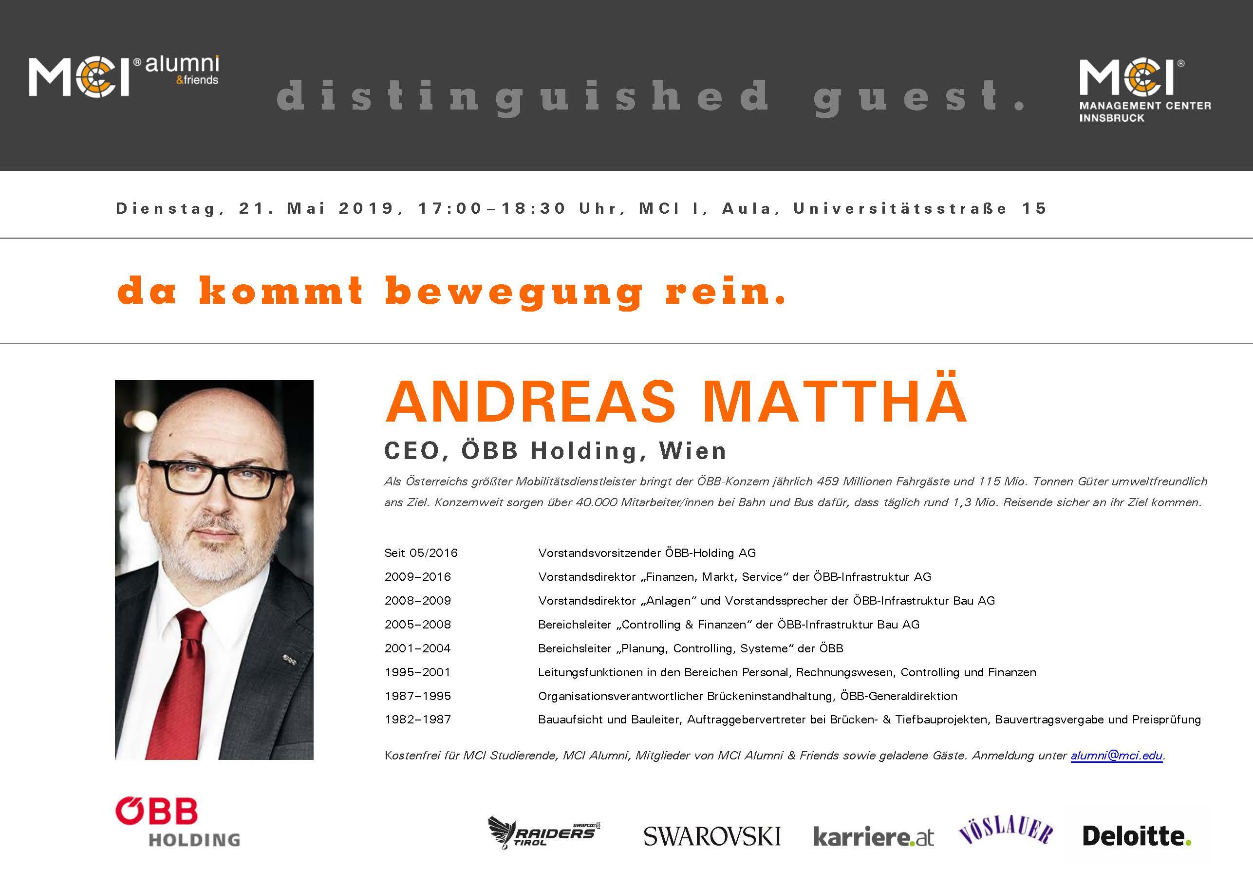 Andreas Matthä zu Gast am MCI
