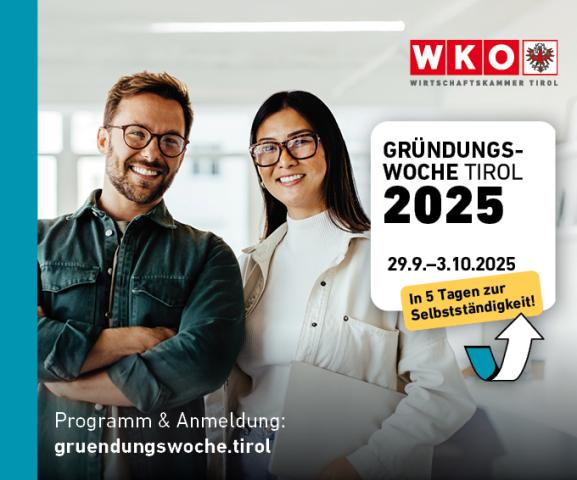 Gründungswoche 2025 der Wirtschaftskammer Tirol