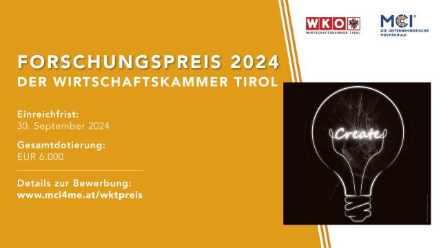 Forschungspreis der Wirtschaftskammer Tirol 2024