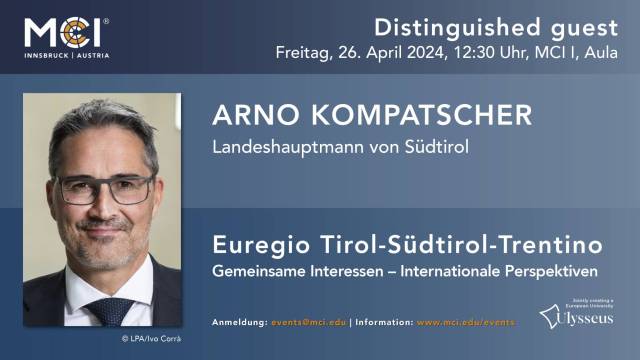 Distinguished Guest: ARNO KOMPATSCHER
