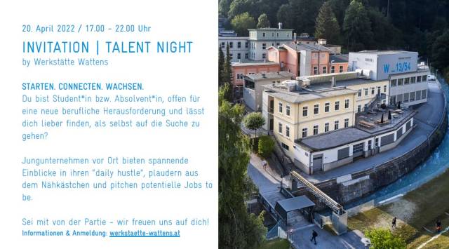INVITATION | TALENT NIGHT by Werkstätte Wattens