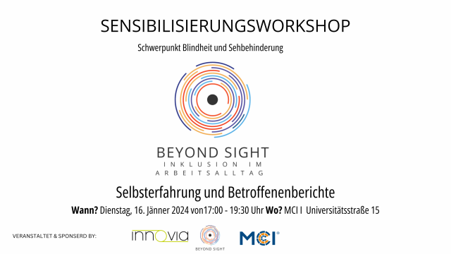Sensibilisierungsworkshop: Beyond Sight - Inklusion im Arbeitsalltag