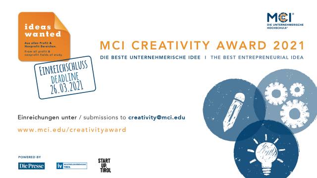 MCI Creativity Award 2021 | Deadline extended until April 1, 2021!
